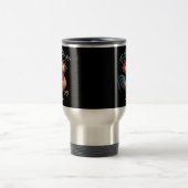 F Caw F Grappige Kip Humor Retro Stijl Reisbeker (Center)