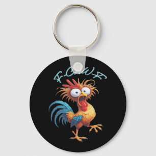F Caw F Grappige Kip Humor Retro Stijl Sleutelhanger