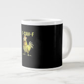 F Caw F Grappige Kip Klassiek Creatief Casual Grote Koffiekop (Voorkant rechts)