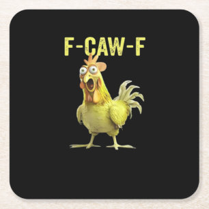 F-Caw-F Grappige Kip Klassiek Creatieve Casual Kartonnen Onderzetters