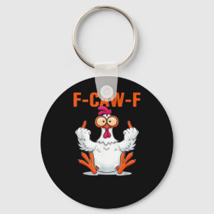 F-Caw-F Grappige Kip Klassiek Minimaal Schoon Sleutelhanger