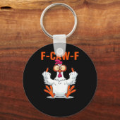 F-Caw-F Grappige Kip Klassiek Minimaal Schoon Sleutelhanger (Voorkant)