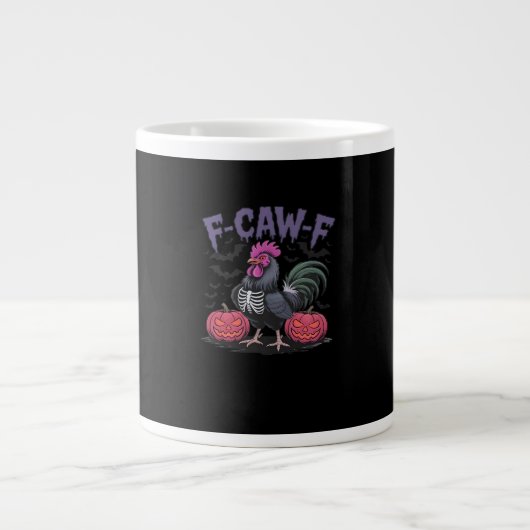 F Caw F Grappige Kip Klassieke Eenvoudige Schone S Grote Koffiekop (Voorkant)