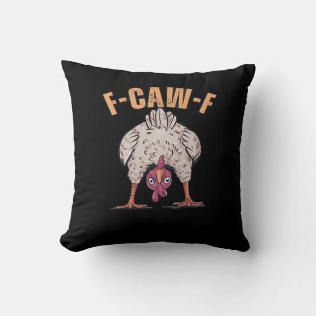 F Caw F Grappige Kip Klassieke Retro Coole Stijl Kussen (Voorkant)