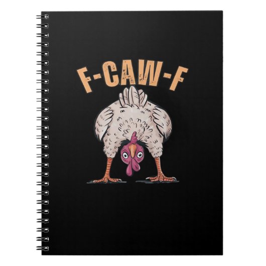 F Caw F Grappige Kip Klassieke Retro Coole Stijl Notitieboek (Voorkant)