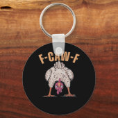 F Caw F Grappige Kip Klassieke Retro Coole Stijl Sleutelhanger (Voorkant)
