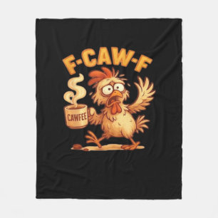 F Caw F Grappige Kip Klassieke Retro Grafisch Fleece Deken