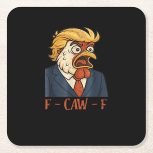 F Caw F Grappige Kip Klassieke Vintage Coole Stijl Kartonnen Onderzetters