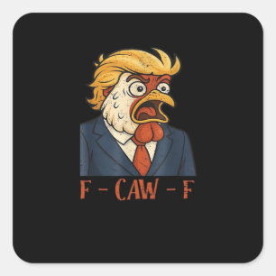 F Caw F Grappige Kip Klassieke Vintage Coole Stijl Vierkante Sticker