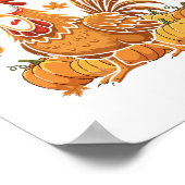 F-caw-f Grappige Kip Thanksgiving Humor Quote Roo Poster (Hoek)