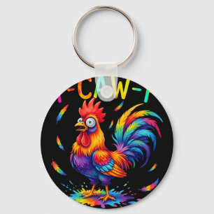 F-caw-f Grappige Kip Tie Dye Geschokt Humor Haantj Sleutelhanger