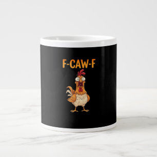 F-Caw-F Grappige Kip Zegt Haan Meme Sarcastisch Grote Koffiekop