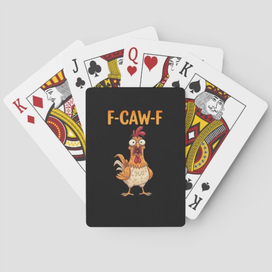 F-Caw-F Grappige Kip Zegt Haan Meme Sarcastisch Pokerkaarten (Achterkant)