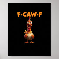F-Caw-F Grappige Kip Zegt Haan Meme Sarcastisch