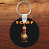 F-Caw-F Grappige Kip Zegt Haan Meme Sarcastisch Sleutelhanger (Voorkant)
