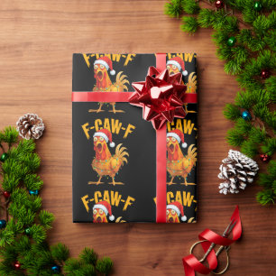 F-Caw-F Grappige Kippencaleche Kerstlichten Kerstm Cadeaupapier
