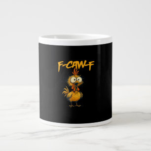 F-Caw-F Grappige Kippenhumor F-Caw-F Citaat Haan Grote Koffiekop