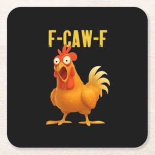 F Caw F Grappige Kippenmeme Trendy Moderne Stijl Kartonnen Onderzetters