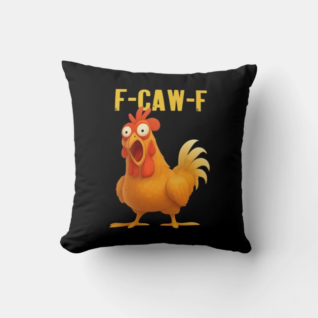 F Caw F Grappige Kippenmeme Trendy Moderne Stijl Kussen (Voorkant)