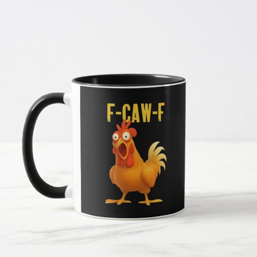 F Caw F Grappige Kippenmeme Trendy Moderne Stijl Mok (Links)