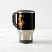 F Caw F Grappige Kippenmeme Trendy Moderne Stijl Reisbeker (Voorkant links)