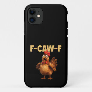 F Caw F Grappige Kippenwoordspeling Donkere Humor Case-Mate iPhone Case