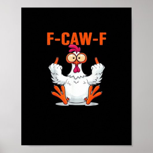 F-Caw-F Grappige Klassieke Kip Minimaal Schoon Poster (Voorkant)