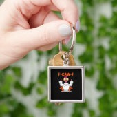 F-Caw-F Grappige Klassieke Kip Minimaal Schoon Sleutelhanger (Hand)