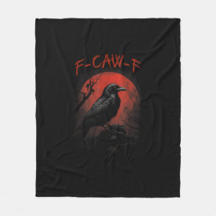 F-Caw-F Grappige Kraai Bloedmaan Gothische Volwass Fleece Deken