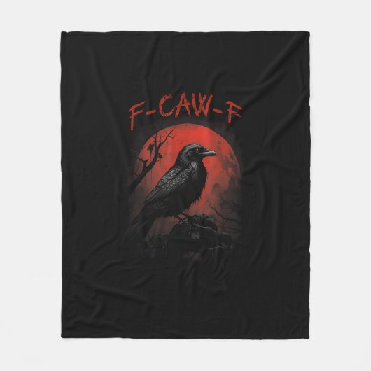 F-Caw-F Grappige Kraai Bloedmaan Gothische Volwass Fleece Deken (Voorkant)
