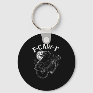 F Caw F Grappige Kraai Gitaar Halloween Vintage St Sleutelhanger