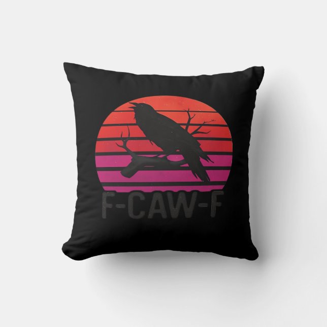 F-Caw-F Grappige Kraai Klassiek Minimaal Schoon Kussen (Voorkant)