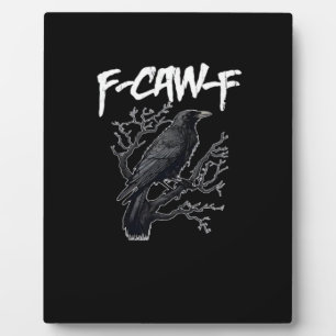 F-Caw-F Grappige Kraai Minimaal Schoon Fotoplaat