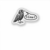 F-Caw-F Grappige Kraai Raaf Pun F-Off Subtiele F-B Sticker (Voorkant)