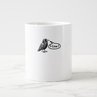 F-Caw-F Grappige Kraai Raaf Woordspeling F-Off Sub Grote Koffiekop