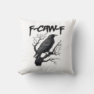 F Caw F Grappige Kraai Steun Je Moord Grafisch Kussen
