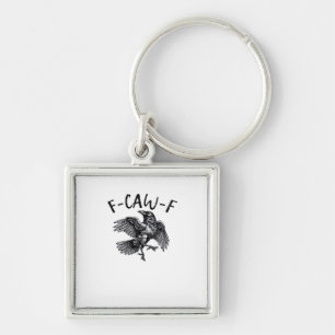 F Caw F Grappige Kraai Vintage Grafisch Sleutelhanger
