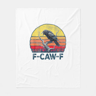 F-Caw-F Grappige Raaf Kraai Vintage Gotische Vogel Fleece Deken