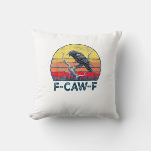 F-Caw-F Grappige Raaf Kraai Vintage Gotische Vogel Kussen