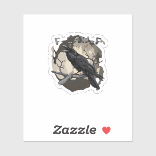 F-Caw-F Grappige Raaf Stijlvolle Pun Gotische Kraa Sticker (Vel)