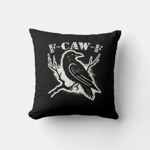 F-Caw-F Grappige Raaf Vintage Kraai Sarcasme Humor Kussen
