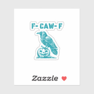 F-Caw-F Grappige Raven Gotische Kraai Retro Klassi Sticker
