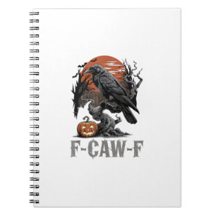 F-Caw-F Grappige Raven Gotische Kraai Vogel Hallow Notitieboek