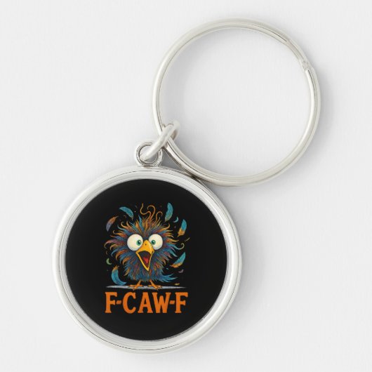 F-Caw-F Grappige Rommelige Kip Vogel Haan F-Caw-F Sleutelhanger (Voorkant)