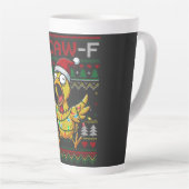 F-CAW-F Grappige Schreeuwende Kip Lelijk Kerstfees Latte Mok (Rechterhoek)