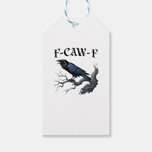 F-Caw-F Grappige Vogel Kraai Cadeaulabel (Voorkant)