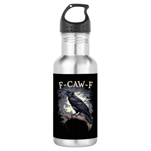 F Caw F Grappige Vogel Kraai Creatieve Casual Ontw Waterfles (Voorkant)