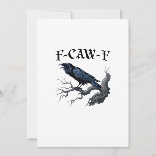 F-Caw-F Grappige Vogel Kraai Feestdagenkaart (Voorkant)