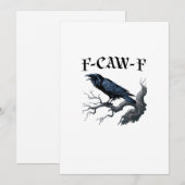 F-Caw-F Grappige Vogel Kraai Feestdagenkaart (Voorkant / Achterkant)