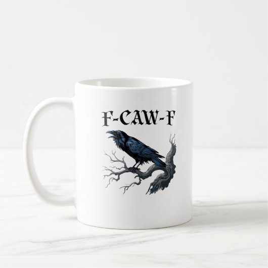 F-Caw-F Grappige Vogel Kraai Koffiemok (Links)